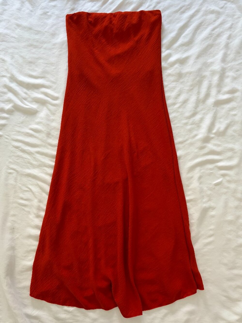 NWOT Red Strapless Midi Dress Size Medium